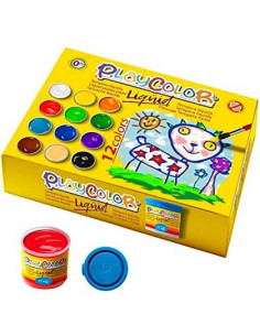 PLAYCOLOR SET 12 BOTES TÉMPERA LÍQUIDA BÁSIC 40ML CSURTIDOS
