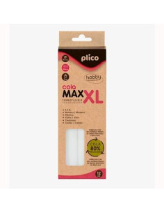 PLICO BARRAS DE COLA PARA PISTOLA TERMOFUSIBLE BAJA TEMPERATURA TRANSPARENTES ECO 80 RECICLADA  Ø8MM X 200MM -25U-