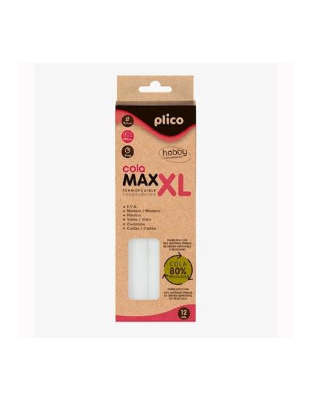 COLA TERMOFUSIBLE en BARRA PLICO MINI XL Ø 8mm x 200mm 80 RECICLADO BLISTER de 25