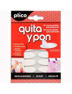 PLICO QUITA Y PON PIEZAS DE VELCRO OVALADO AUTOADHESIVO -BLISTER DE 24U-