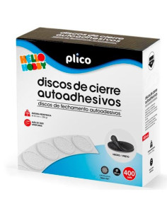 PLICO DISCOS DE CIERRE TEXTIL AUTOADHESIVO Ø20MM -CAJA 400- NEGRO