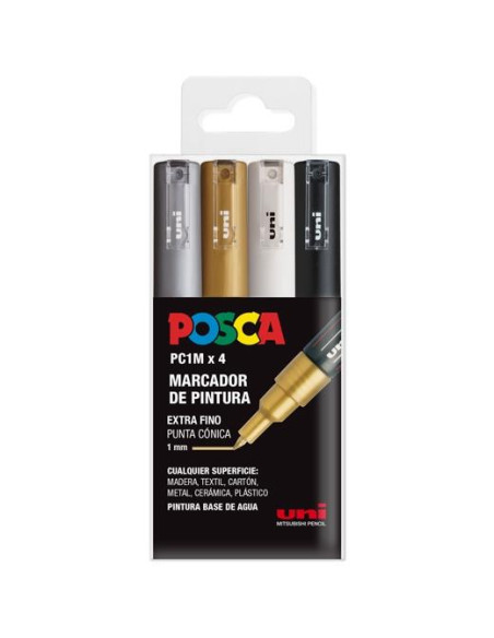 MARCADOR TOPACA NO PERM UNI POSCA 07 PC-1M GSWB ESTUCHE de 4