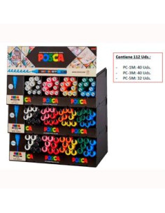 POSCA EXPOSITOR MARCADOR  PC-1M3M5M -112 PIEZAS-