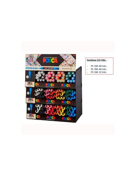 POSCA EXPOSITOR MARCADOR  PC-1M3M5M -112 PIEZAS-