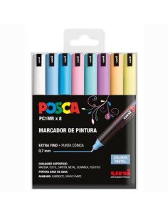 POSCA ESTUCHE BASIC MARCADOR  PC-1MR8C COLORES SURTIDO PASTEL -8U-