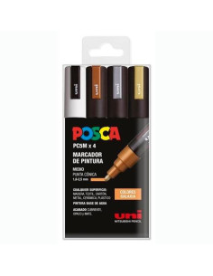 POSCA MARCADOR  PC-5M4C NO PERMANENTE 18MM-25MM COLORES SURTIDOS GALAXIA -ESTUCHE 4U-