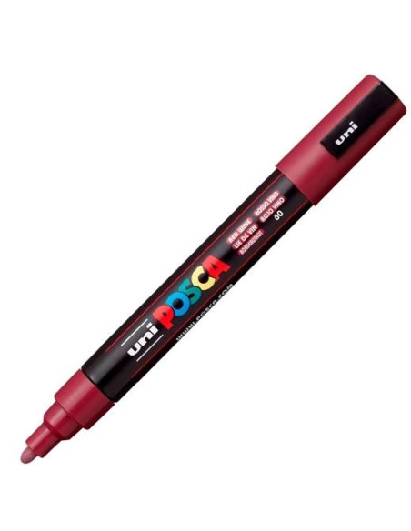 POSCA MARCADOR  PC-3M NO PERMANENTE PUNTA CÓNICA 09 - 13 MM ROJO VINO
