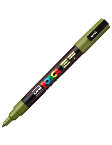 POSCA MARCADOR  PC-3M PUNTA CÓNICA 09 - 13 MM VERDE KAKI
