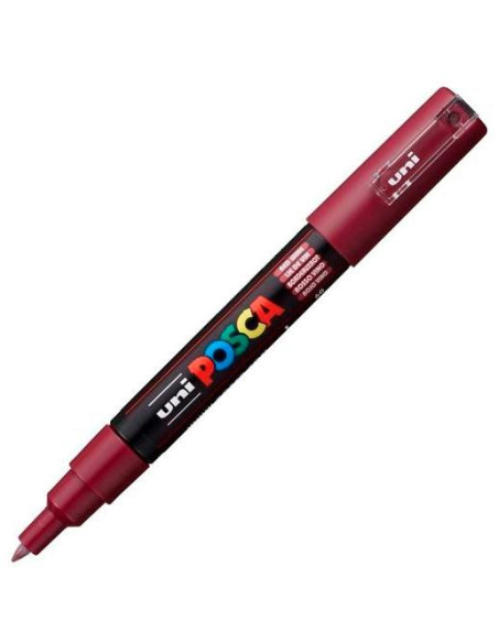 POSCA MARCADOR  PC-1M NO PERMANENTE PUNTA FINA 07-1MM ROJO VINO