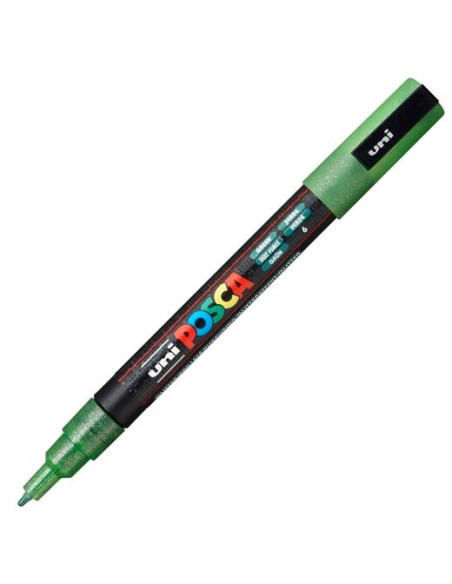 POSCA MARCADOR  PC-3ML PUNTA CÓNICA 09 - 13 MM VERDE PURPURINA