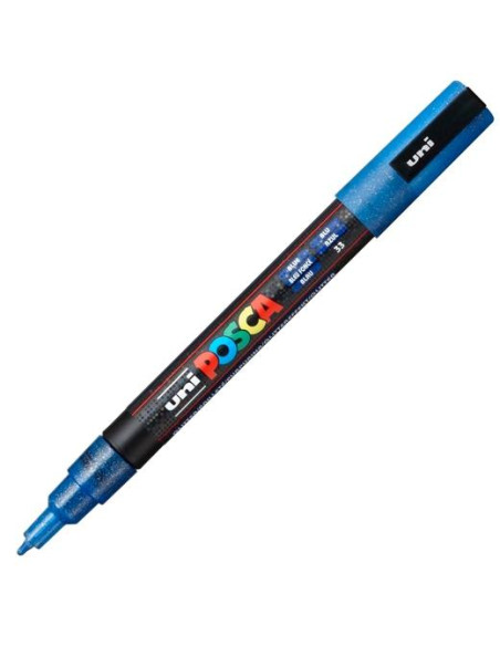 POSCA MARCADOR  PC-3ML PUNTA CÓNICA 09 - 13 MM AZUL PURPURINA