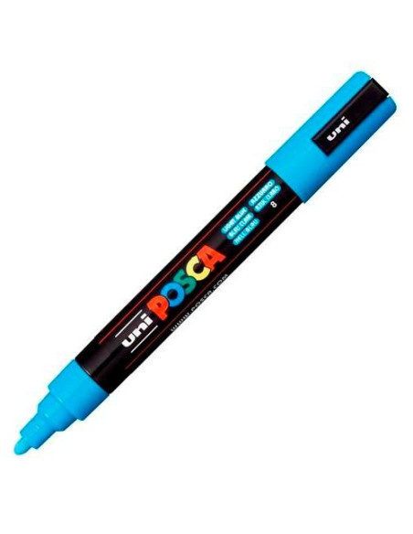 POSCA MARCADOR  PC-5M NO PERMANENTE PUNTA FORMA DE BALA 18 - 25 MM AZUL CLARO