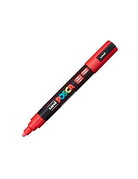 POSCA MARCADOR  PC-5M NO PERMANENTE PUNTA FORMA DE BALA 18 - 25 MM ROJO