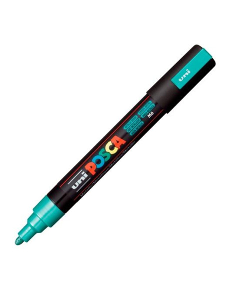POSCA MARCADOR  PC-5M NO PERMANENTE PUNTA FORMA DE BALA 18 - 25 MM VERDE METÁLICO
