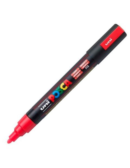POSCA MARCADOR  PC-5M NO PERMANENTE PUNTA FORMA DE BALA 18 - 25 MM FLUOR ROJO