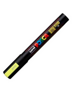 POSCA MARCADOR  PC-5M NO PERMANENTE PUNTA FORMA DE BALA 18 - 25 MM AMARILLO FLUOR