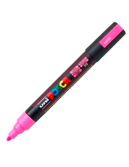 POSCA MARCADOR  PC-5M NO PERMANENTE PUNTA FORMA DE BALA 18 - 25 MM FLUOR ROSA