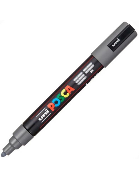 POSCA MARCADOR  PC-5M NO PERMANENTE PUNTA FORMA DE BALA 18 - 25 MM GRIS PROFUNDO