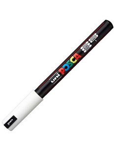 POSCA MARCADOR  PC-1MR NO PERMANENTE PUNTA EXTRAFINA 07MM BLANCO