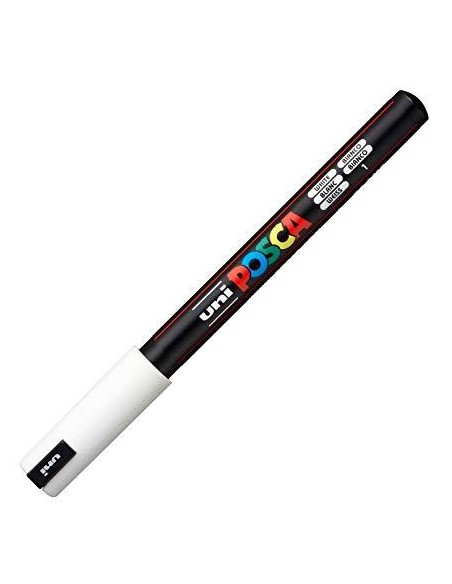 POSCA MARCADOR  PC-1MR NO PERMANENTE PUNTA EXTRAFINA 07MM BLANCO