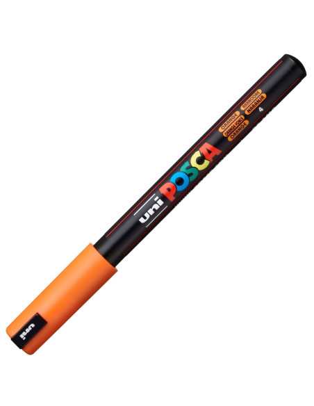 POSCA MARCADOR  PC-1MR NO PERMANENTE PUNTA EXTRAFINA 07MM NARANJA