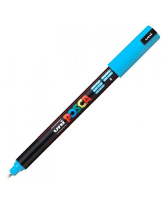 POSCA MARCADOR  PC-1MR NO PERMANENTE PUNTA EXTRAFINA 07MM  AZUL CLARO