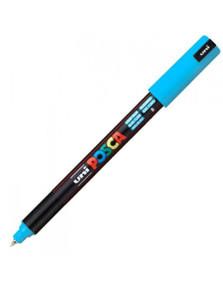 POSCA MARCADOR  PC-1MR NO PERMANENTE PUNTA EXTRAFINA 07MM  AZUL CLARO