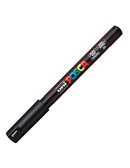 POSCA MARCADOR  PC-1MR NO PERMANENTE PUNTA EXTRAFINA 07MM  NEGRO