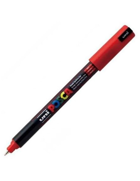 POSCA MARCADOR  PC-1MR NO PERMANENTE PUNTA EXTRAFINA 07MM ROJO METALICO