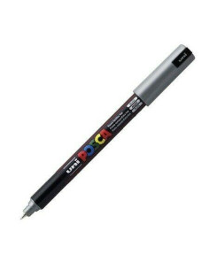 POSCA MARCADOR  PC-1MR NO PERMANENTE PUNTA EXTRAFINA 07MM PLATA