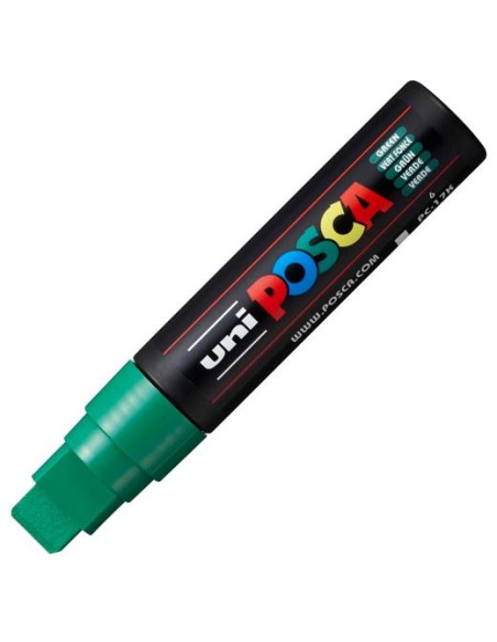 POSCA MARCADOR  PC-17K NO PERMANENTE PUNTA BISELADA 15MM VERDE
