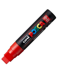 POSCA MARCADOR  PC-17K NO PERMANENTE PUNTA BISELADA 15MM ROJO