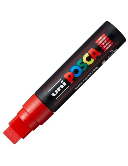 POSCA MARCADOR  PC-17K NO PERMANENTE PUNTA BISELADA 15MM ROJO
