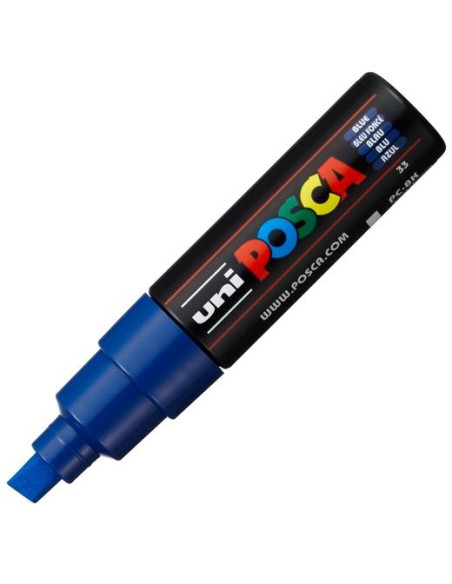 POSCA MARCADOR  PC-8K NO PERMANENTE PUNTA BISELADA 80MM AZUL