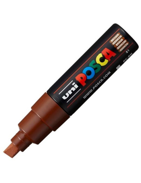 POSCA MARCADOR  PC-8K NO PERMANENTE PUNTA BISELADA 80MM MARRÓN