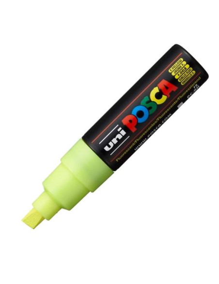 POSCA MARCADOR  PC-8K NO PERMANENTE PUNTA BISELADA 80MM AMARILLO FLUOR