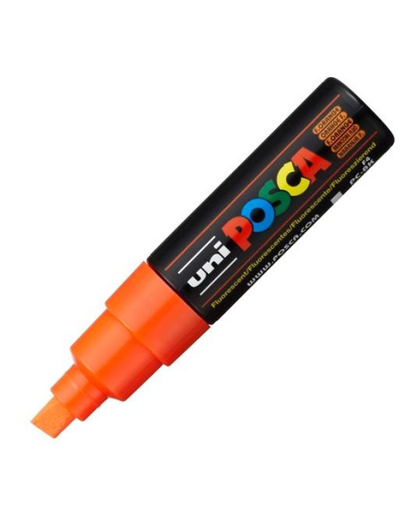 POSCA MARCADOR  PC-8K NO PERMANENTE PUNTA BISELADA 80MM NARANJA FLUOR