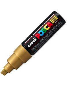 POSCA MARCADOR  PC-8K NO PERMANENTE PUNTA BISELADA 80MM ORO METÁLICO