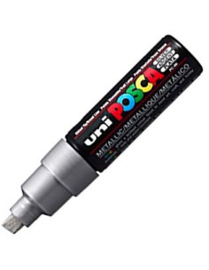 POSCA MARCADOR  PC-8K NO PERMANENTE PUNTA BISELADA 80MM PLATA METÁLICO