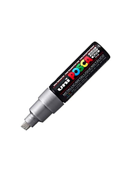 POSCA MARCADOR  PC-8K NO PERMANENTE PUNTA BISELADA 80MM PLATA METÁLICO