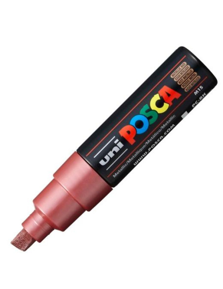 POSCA MARCADOR  PC-8K NO PERMANENTE PUNTA BISELADA 80MM ROJO METÁLICO