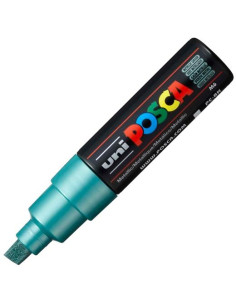 POSCA MARCADOR  PC-8K NO PERMANENTE PUNTA BISELADA 80MM VERDE METÁLICO