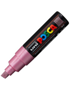 POSCA MARCADOR  PC-8K NO PERMANENTE PUNTA BISELADA 80MM ROSA METÁLICO