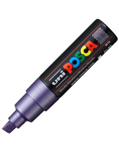 POSCA MARCADOR  PC-8K NO PERMANENTE PUNTA BISELADA 80MM VIOLETA METÁLICO
