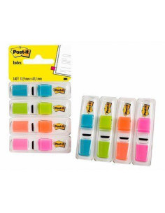 BANDERITAS ADHESIVAS POST-IT 683-4ABX 12  PACK de 4 AZUL-AMARILLO-NARANJA-ROSA