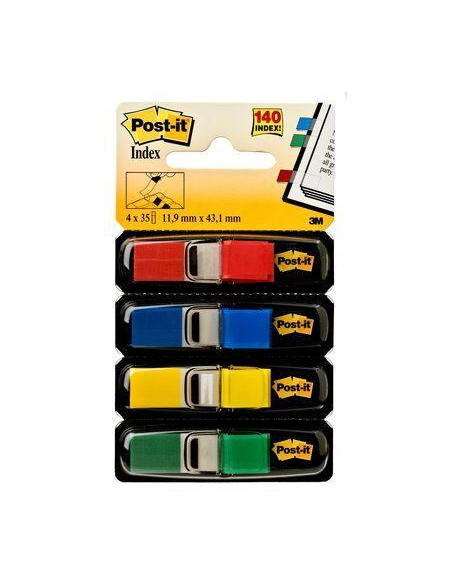 POST-IT INDEX ROJO AZULAMARILLO VERDE - 4 DISPENSADORES STD 4X35