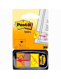 POST-IT INDEX 680 SIMBOLO FIRMA DISPENSADOR 1X50 AMARILLO -12U-