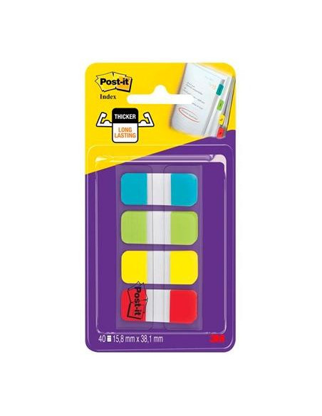 POST-IT INDEX RIGIDO ROJO AMARILLO AZUL DISPENSADOR 4 COLORES X 10 MARCADORES