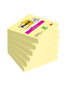 POST-IT BLOC NOTAS ADHESIVAS SUPER STICKY 90H 76X76 CANARY YELLOW PAQUETE 6 UD