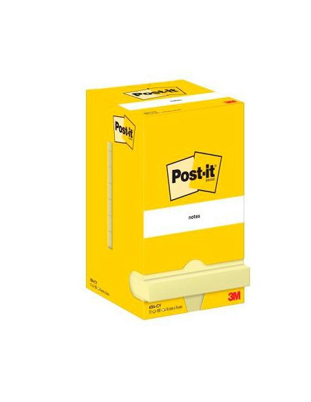 POST-IT BLOC NOTAS ADHESIVAS 654 100H 76X76 CANARY YELLOW PAQUETE 12 UD